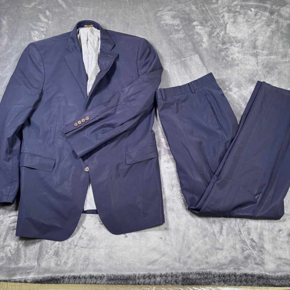Brooks Brothers Explorer Madison Fit Navy Blue Wool Blend Suit 42L W38 L32